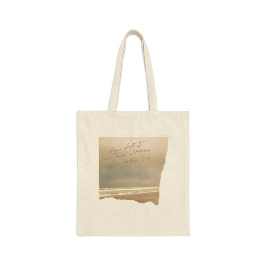 Austin Joy - An Artist in the Waves Ripped Photo - Cotton Canvas Tote Bag